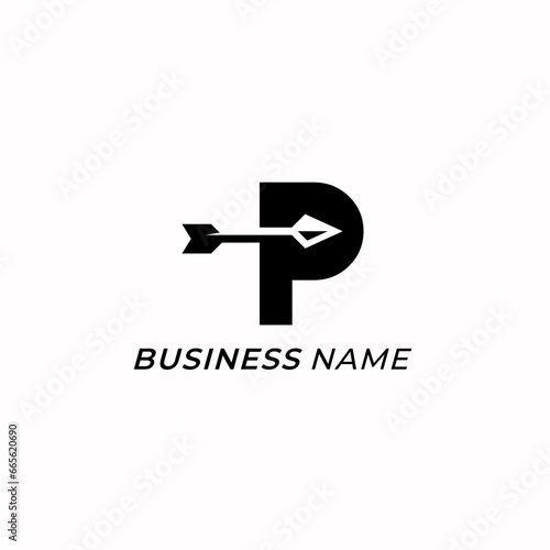 design logo combine letter P and arrow