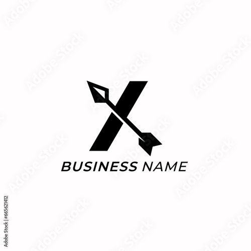 design logo creative letter X and arrow