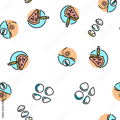 breast surgery body woman plastic vector seamless pattern thin line illustration