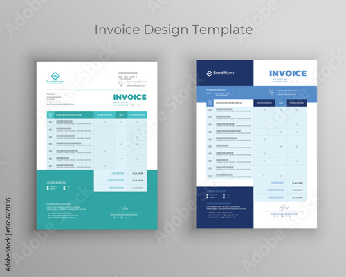 Minimal invoice template vector design