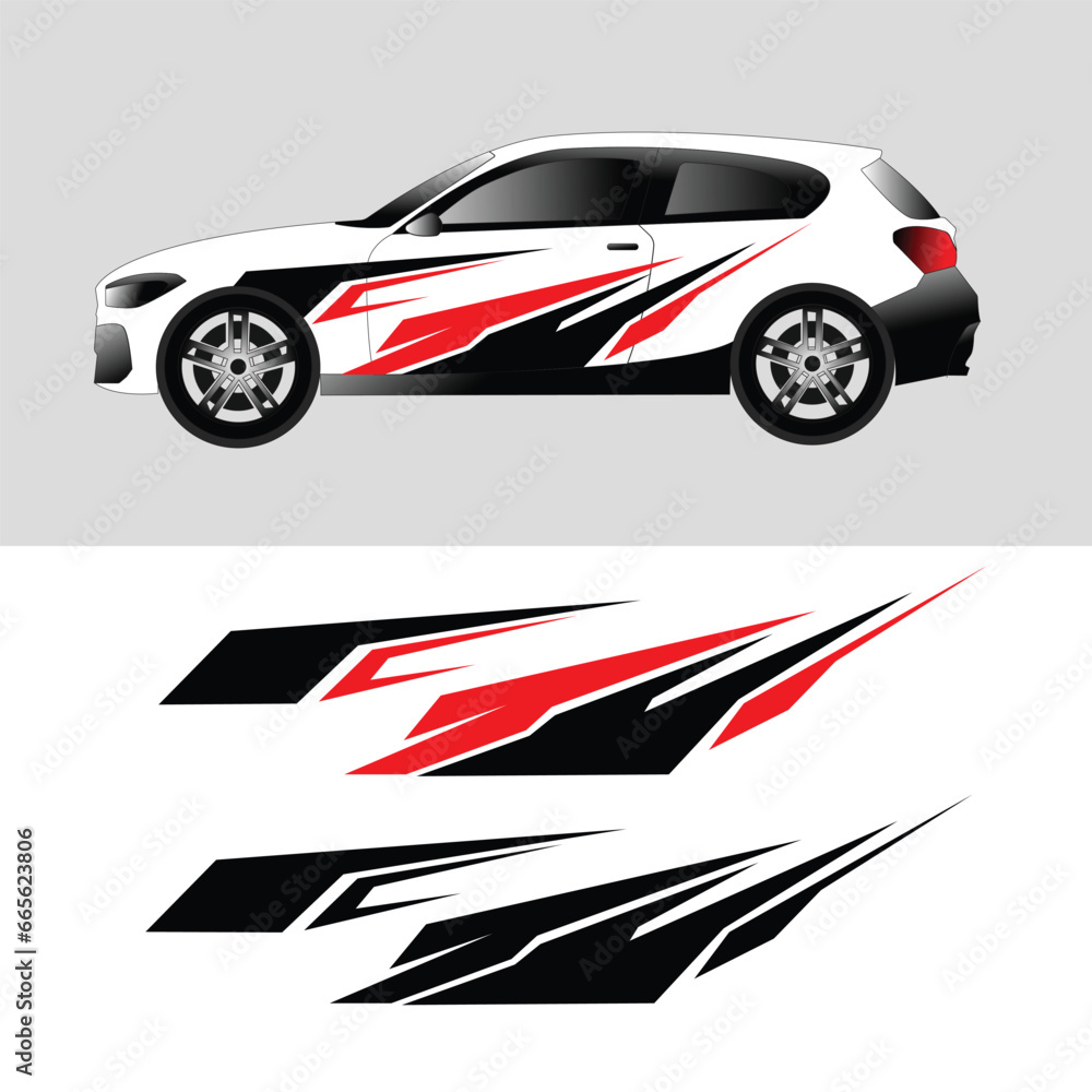 car wrap livery decal design vector. car body modification decals