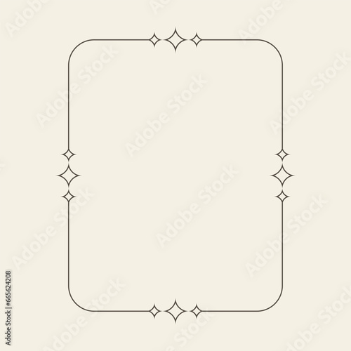 Vintage ornament frame. Outline frame design element.