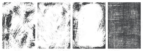 Grunge material set textures monochrome