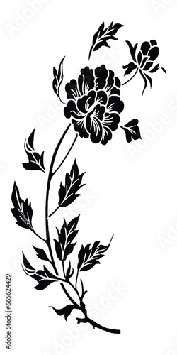 black and white floral