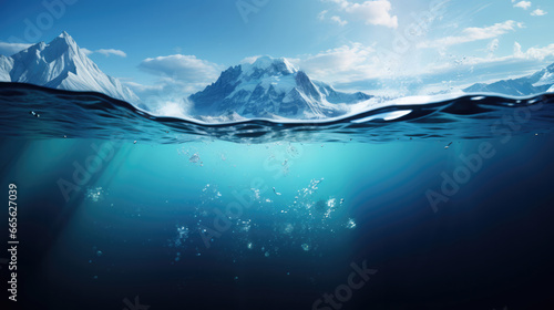 Wallpaper Mural Majestic iceberg landscape under the Arctic sky, a breathtaking scene of nature's frozen beauty with underwater view Torontodigital.ca