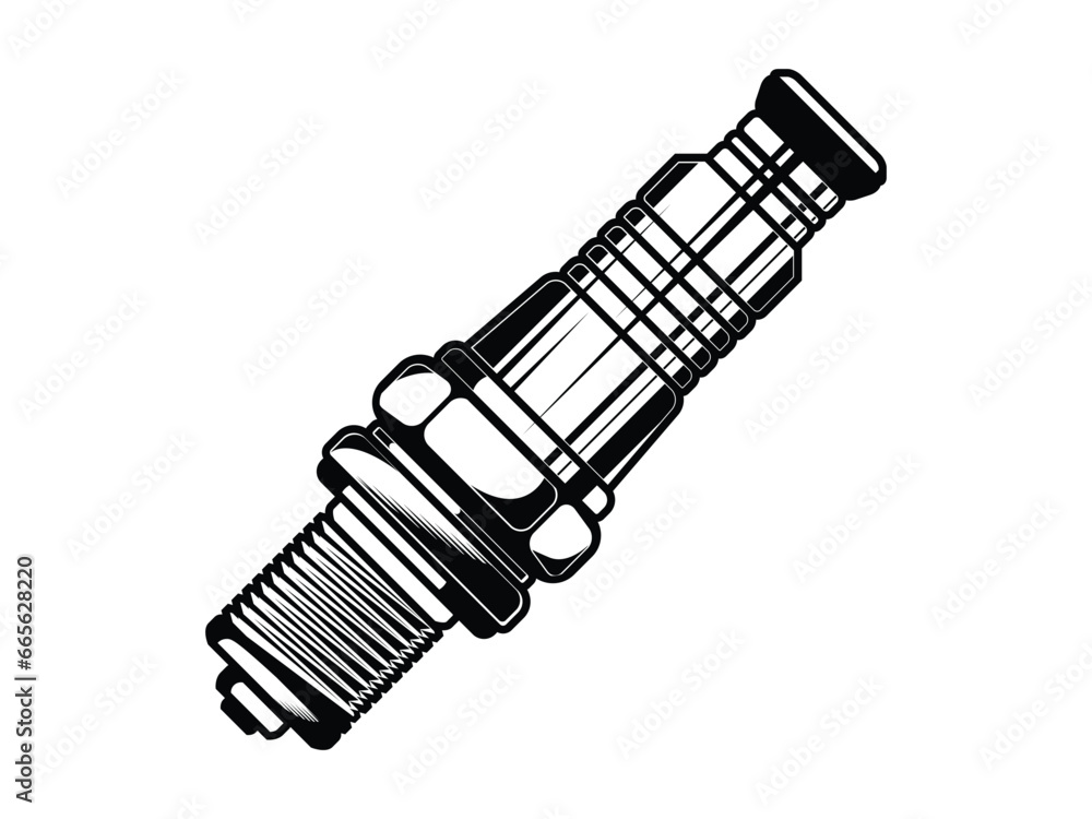 Isolated monochrome motorcycle spark plug Isolated monochrome motorcycle spark plug