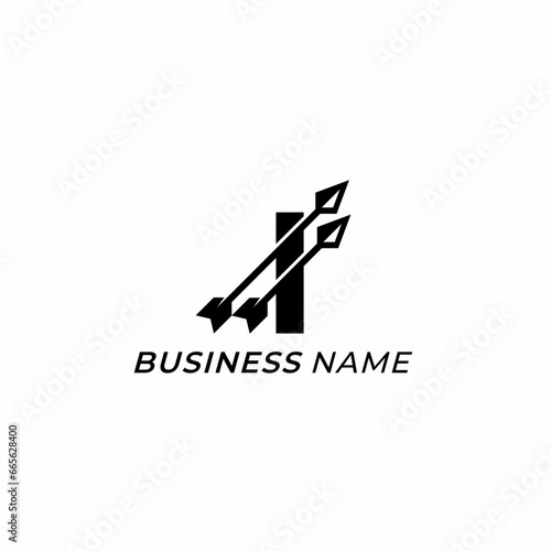 design logo combine letter I and archer
