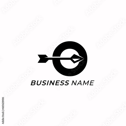 logo design combine letter O and and arrow