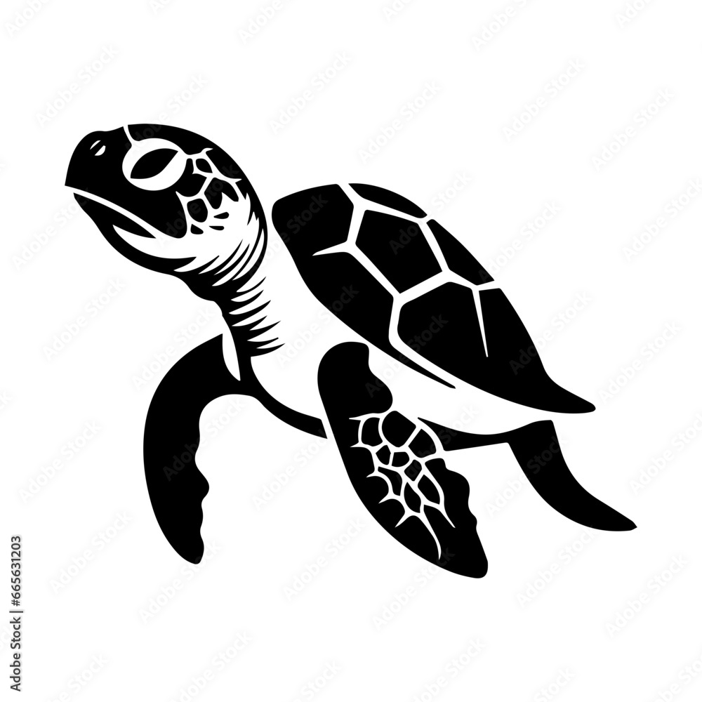 Sea turtle hand drawn engraving style sketch Underwater animals Vector illustration., ai generated Sea turtle hand drawn engraving style sketch Underwater animals Vector illustration., ai generated