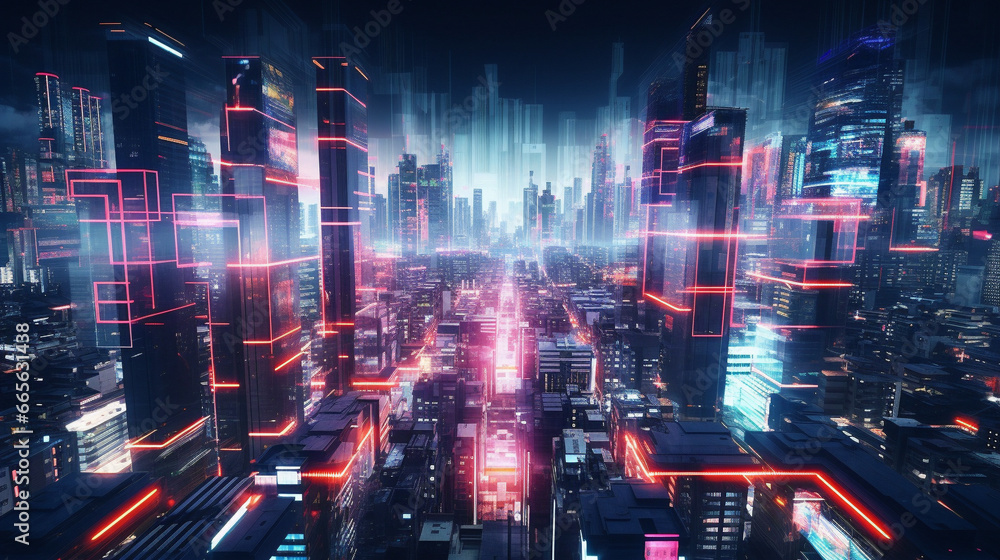 cyberpunk city Generative AI