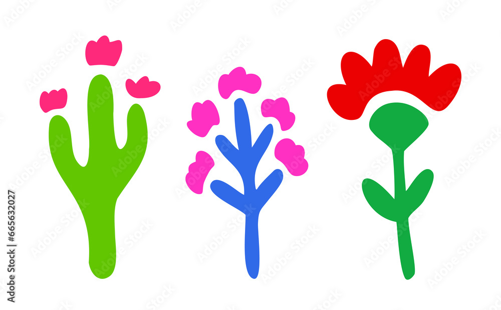 Obraz premium Flower set. Floral vector shape. Vector illustration