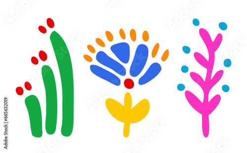 Flower set. Floral vector shape. Vector illustration