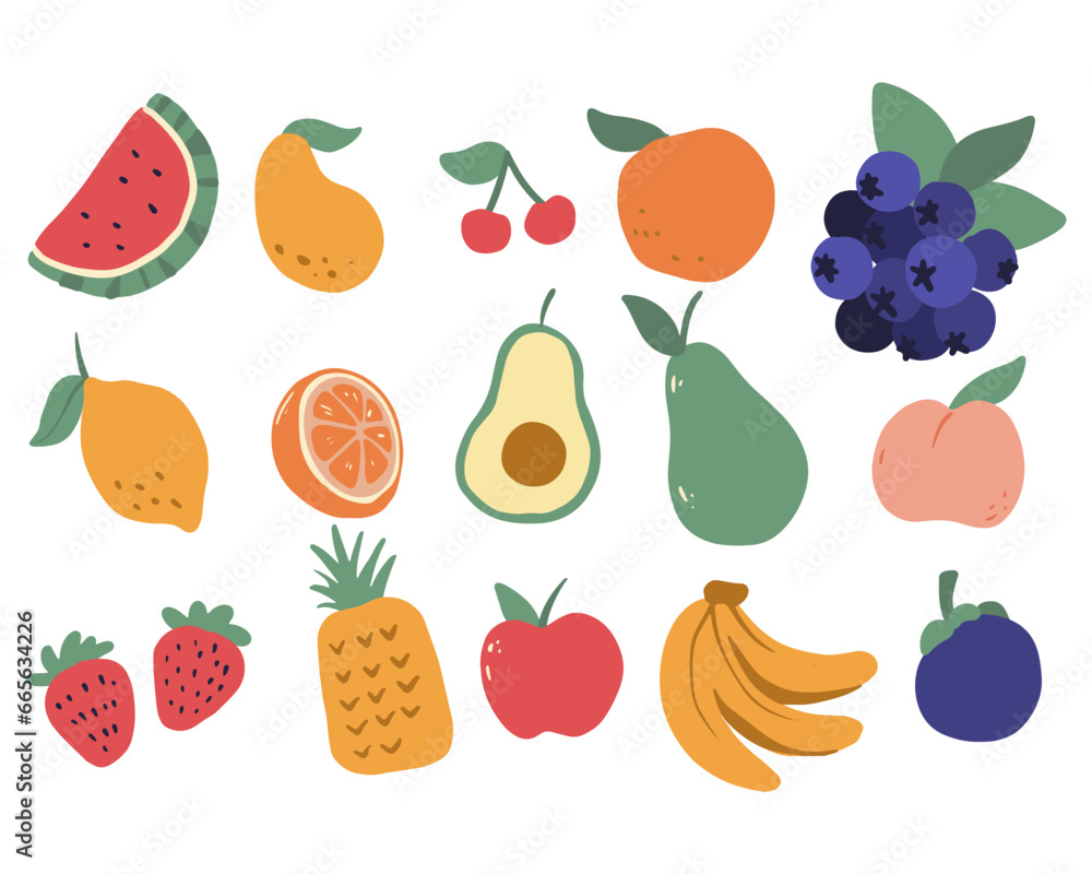 set of fruits set of fruits