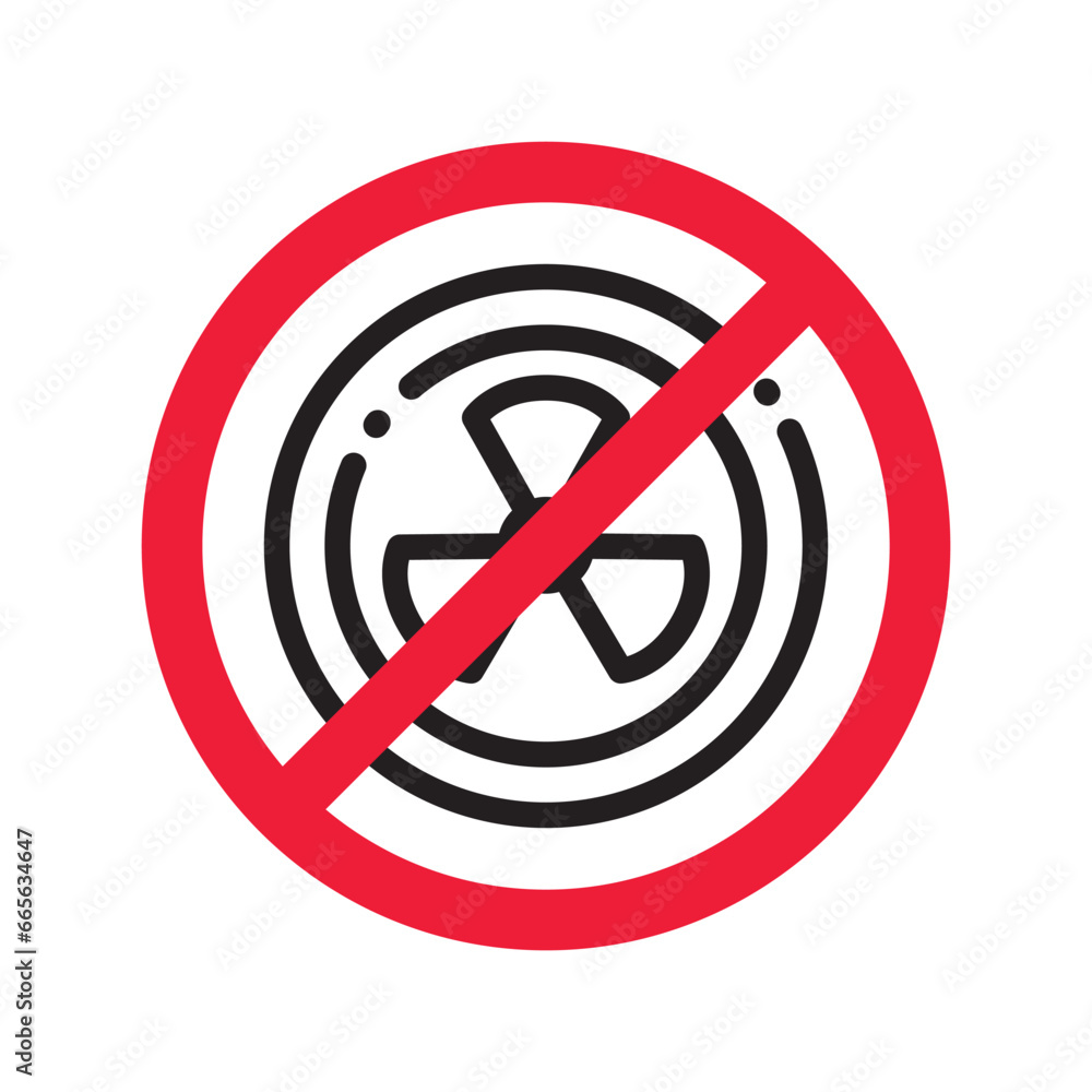 Forbidden Prohibited Warning, caution, attention, restriction label danger. No nuclear plant vector icon. Do not use nuclear energy sign design. No radiation symbol flat pictogram. No bio hazard icon Forbidden Prohibited Warning, caution, attention, restriction label danger. No nuclear plant vector icon. Do not use nuclear energy sign design. No radiation symbol flat pictogram. No bio hazard icon