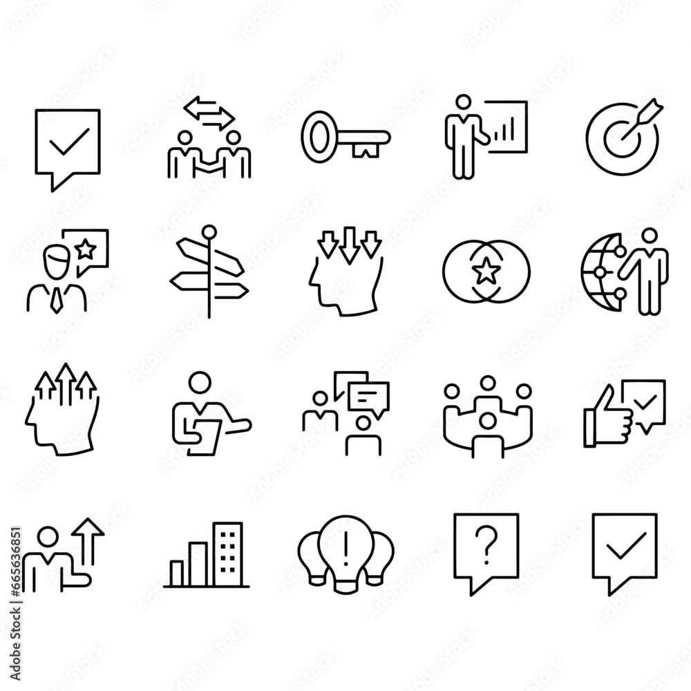 Business Consulting Icons Set vector design