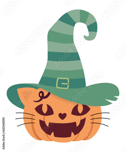 Halloween Katzenkürbis Grafik