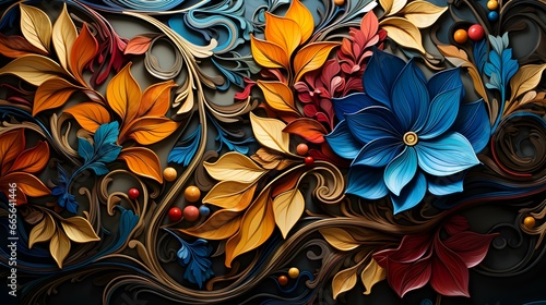 abstract decorative flower with renaissance style background #665641446