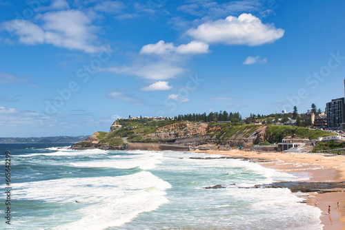 Nobby's Beach, Newcastle, NSW Australia . March 2021 . This was during the Covid 19 pandemic on a hot sunny day.  photo