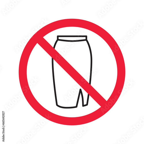 Free Download Forbidden Prohibited Warning, caution, attention, restriction label danger. No women skirt vector icon. Do not wear skirt sign design. No skirt symbol flat pictogram. No skirt icon - GFXLoad