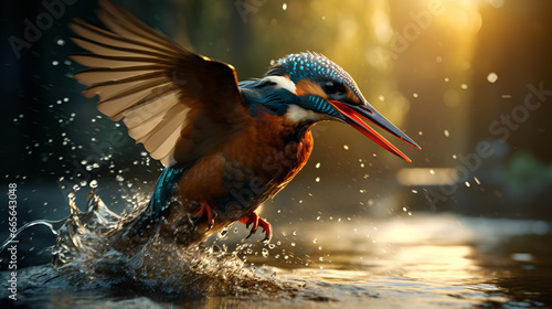 king fisher bird catch the fish,cinematic lighning © Tendofyan