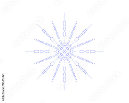 Snowflake template for coloring and cutting.