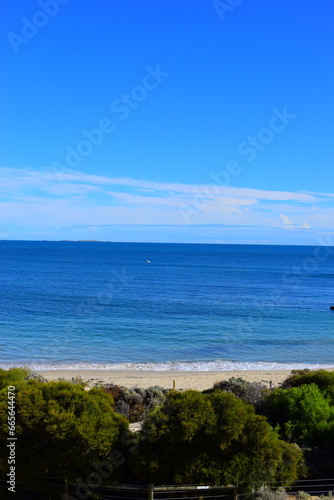 The sea and beach at Cottesloe Beach Western Australia. September 2022. Beautiful golden sand and beautiful blue skies and turquoise waters.  © Scotts Travel Photos