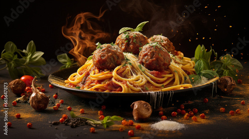 spaghetti with meatballs Generative AI