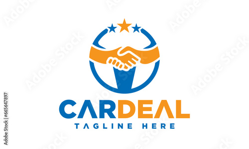 Car Business Deal Logo Design Vector Icon Symbol Illustrations. A multifunctional logo that can be used in many automotive automobile car business companies and services. It is ready to print.
