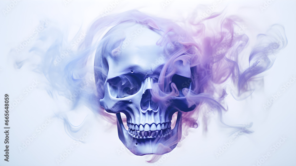 Fototapeta premium Colorful Smoky Skull
