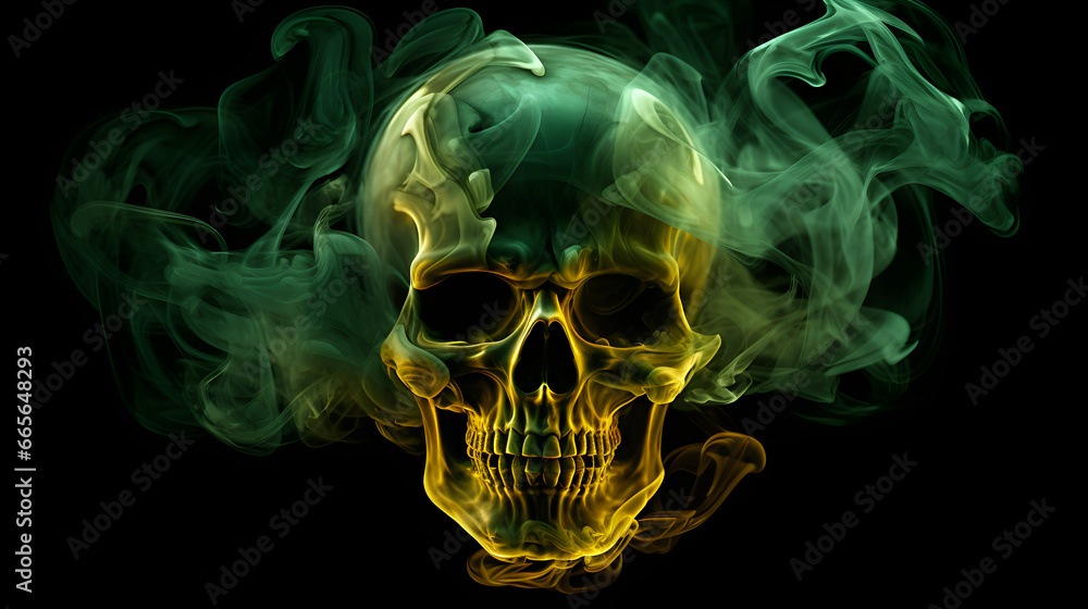 Fototapeta premium Colorful Smoky Skull