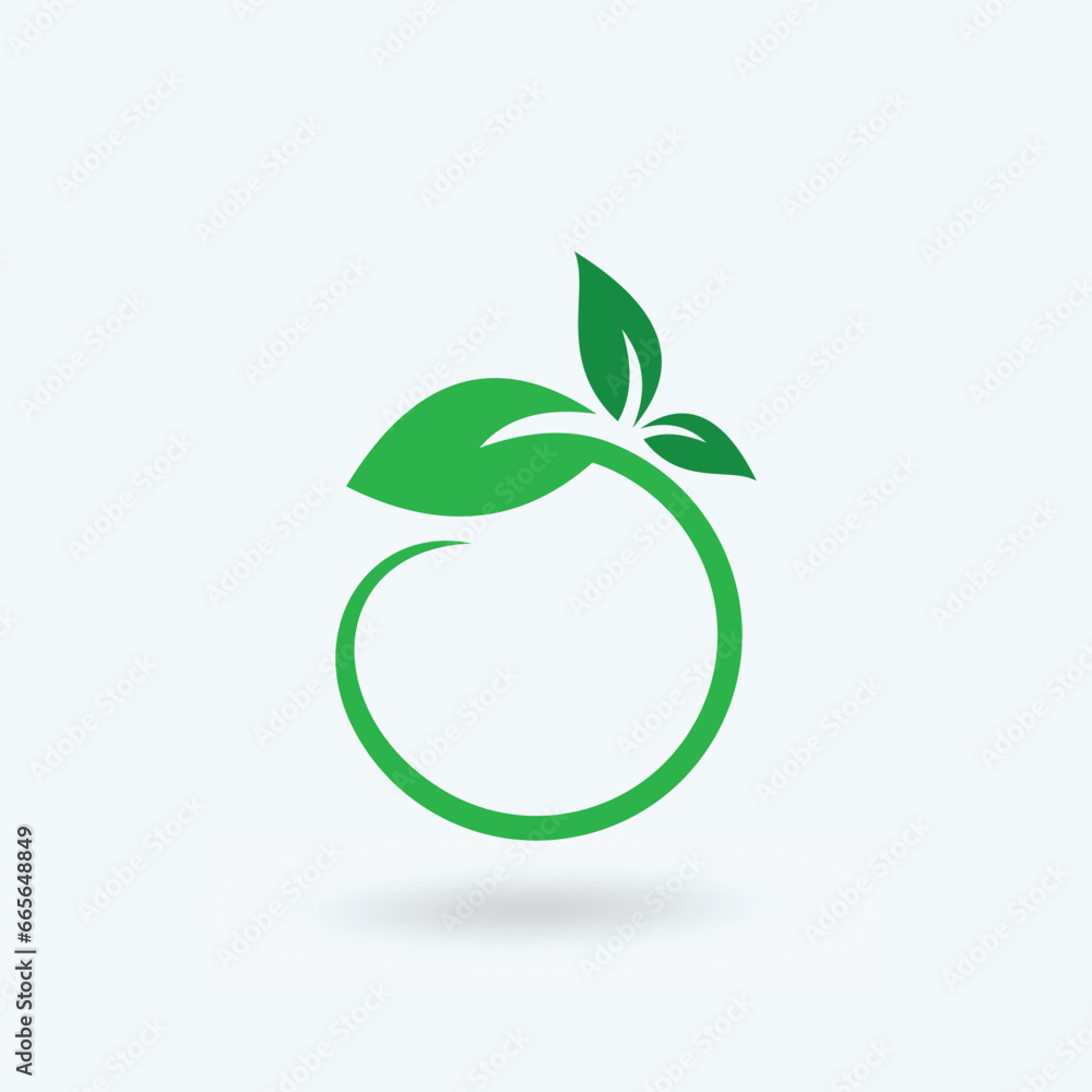 circle green leaf, logo, vector illustration circle green leaf, logo, vector illustration