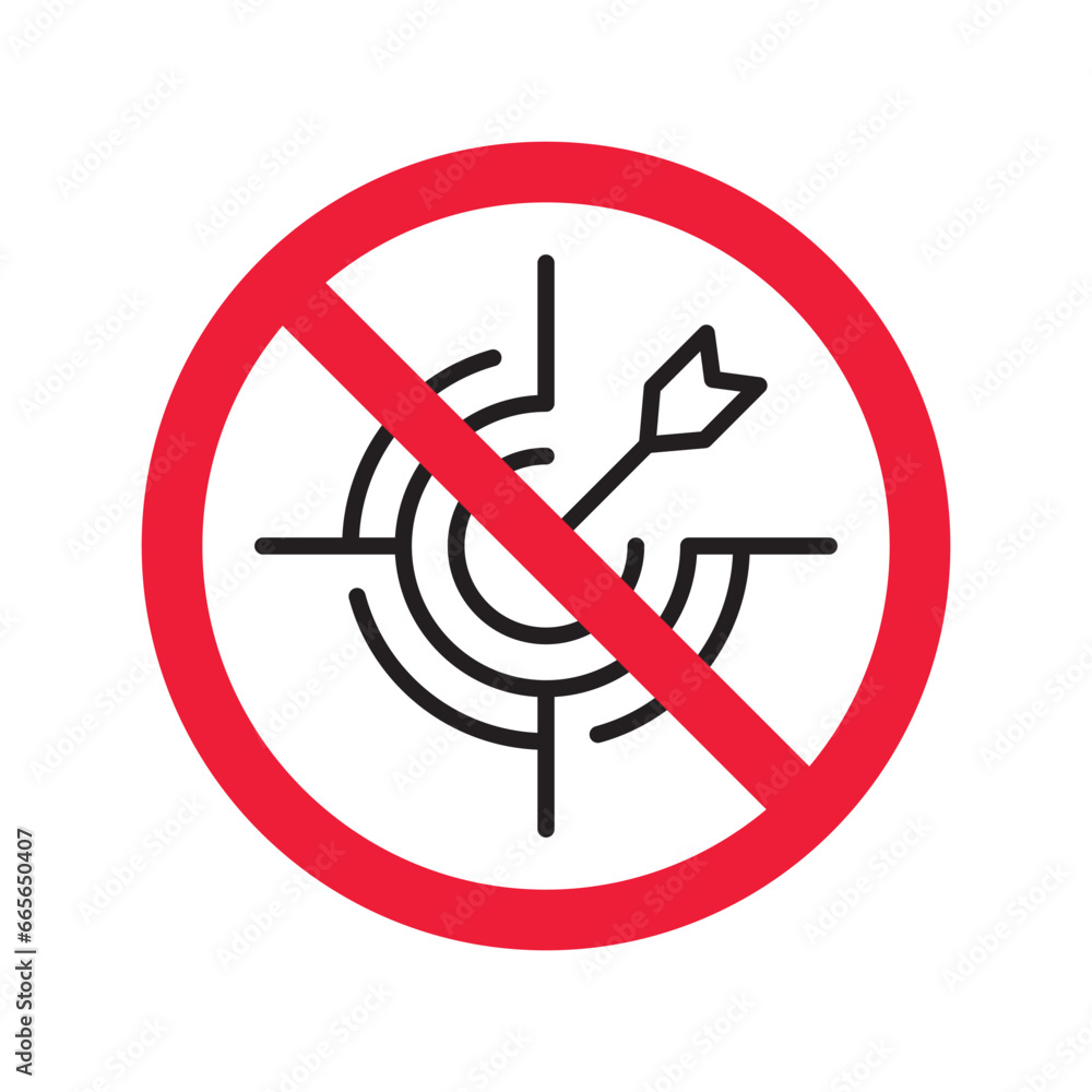 Prohibited aiming vector icon. No aim icon. Forbidden aim icon. Warning, caution, attention, restriction, danger flat sign design. Target symbol Prohibited aiming vector icon. No aim icon. Forbidden aim icon. Warning, caution, attention, restriction, danger flat sign design. Target symbol