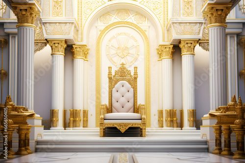 Majestic empty throne hall in a palace photo
