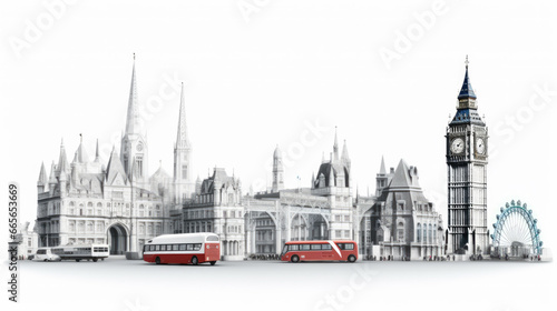 Stunning London Illustration Featuring Iconic Landmarks, Perfect for Your Design Projects and Travel-Themed Creations photo