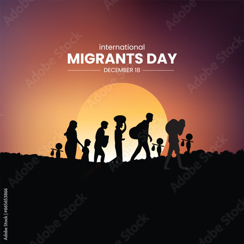 International Migrants Day. Migrants day creative concept.  © Artist Rubel