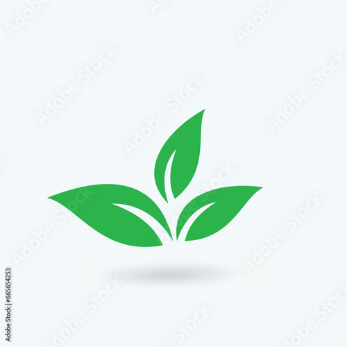 Logo of green leaf ecology nature element vector icon. © HalilKorkmazer