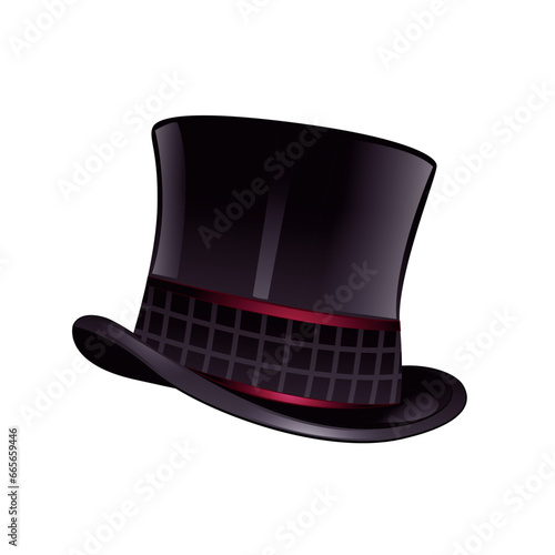 Willy Wonka's black top hat isolated