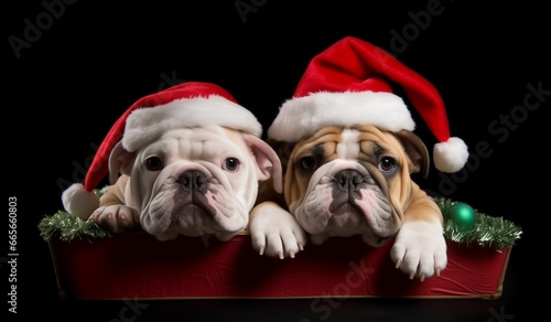 dogs in santa hats © lc design