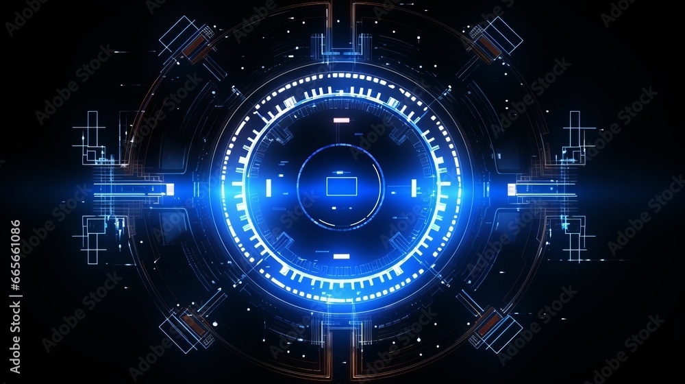 Fototapeta premium vibrant futuristic HUD interface hologram with neon lights - innovative tech design