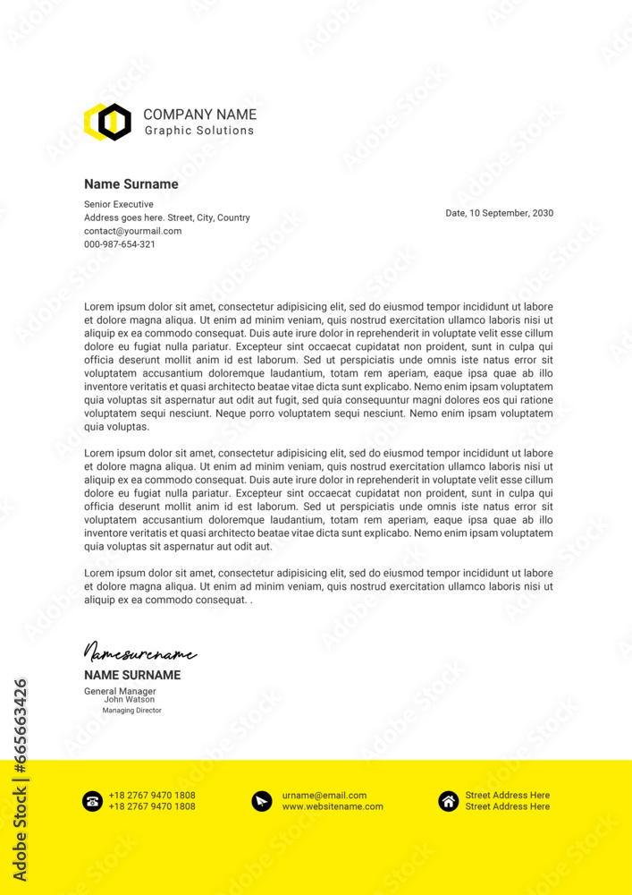 Obraz premium clean modern letterhead design