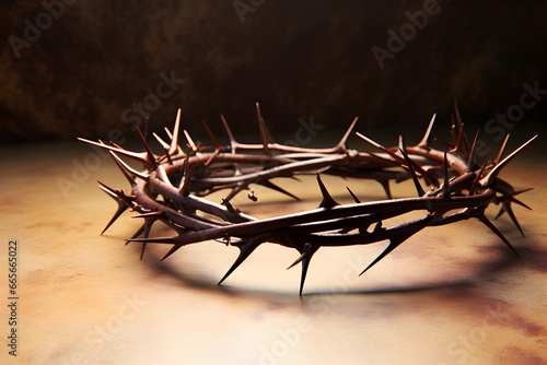 Crown of thorns of Jesus with copy space