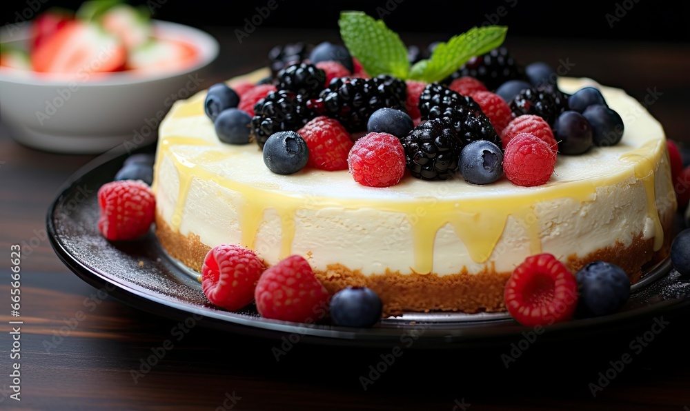 Lemon Cheesecake with Fresh Berries. Lemon Cheesecake with Fresh Berries.