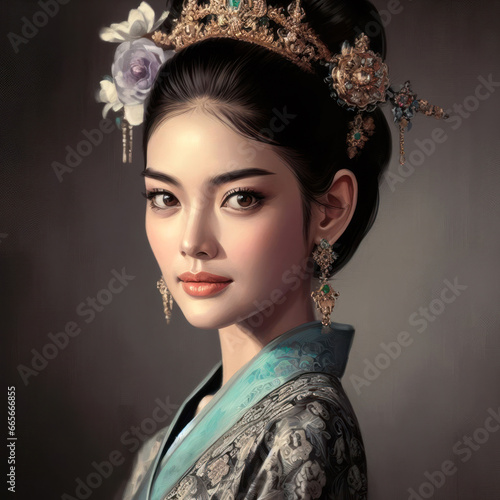 Portrait of fictional, not based on a real person Thai Mrs. Manohra photo