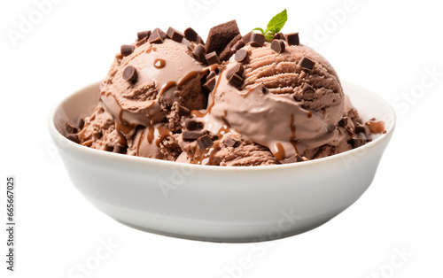 Brownie Batter Ice Cream on a Transparent Background