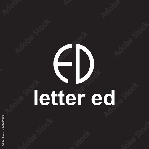 Letter ed logo design vector image