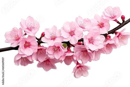 Sakura flowers isolated on white background.