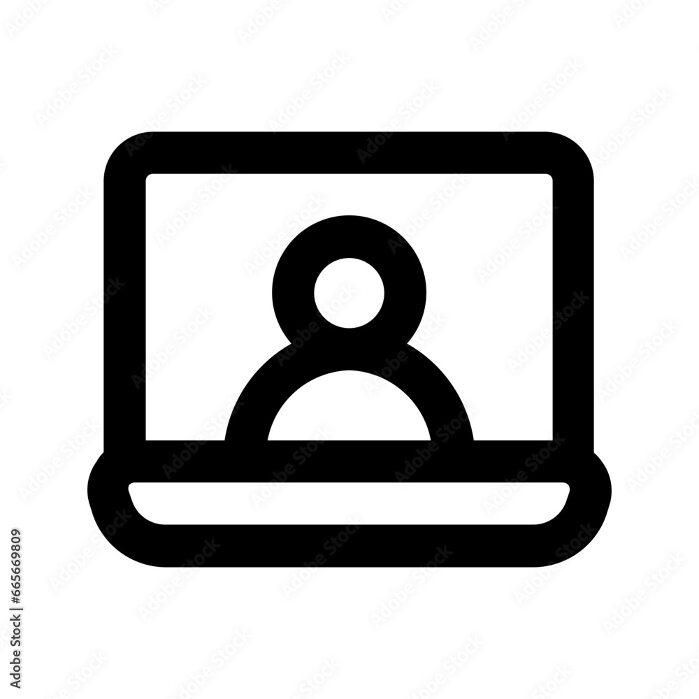 online meeting line icon online meeting line icon