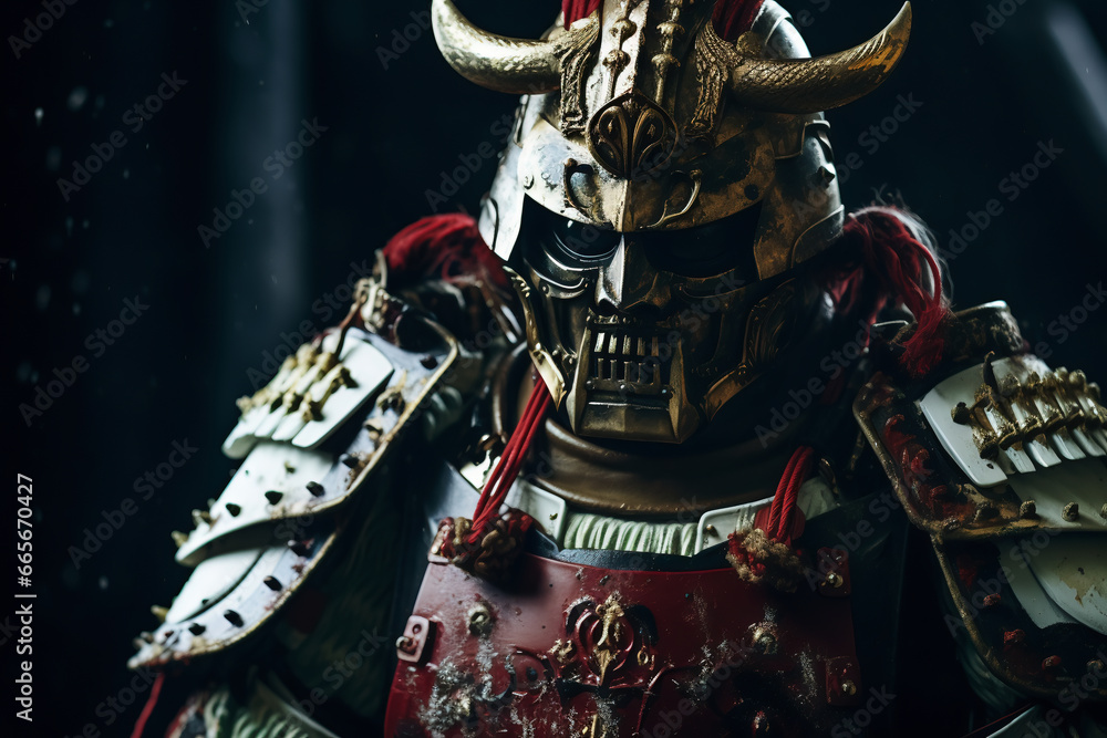 日本の鎧兜姿の侍 Stock Illustration | Adobe Stock