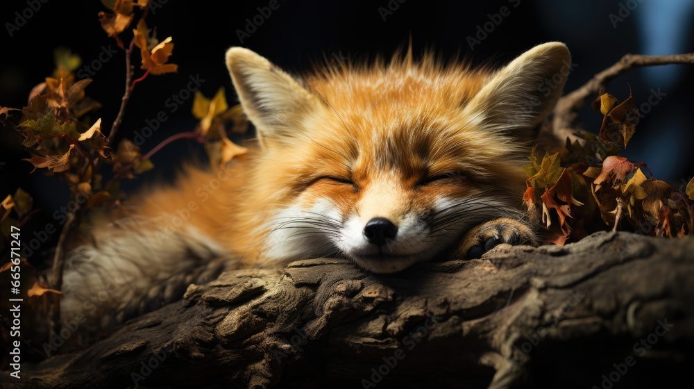 Fototapeta premium Fox is sleeping