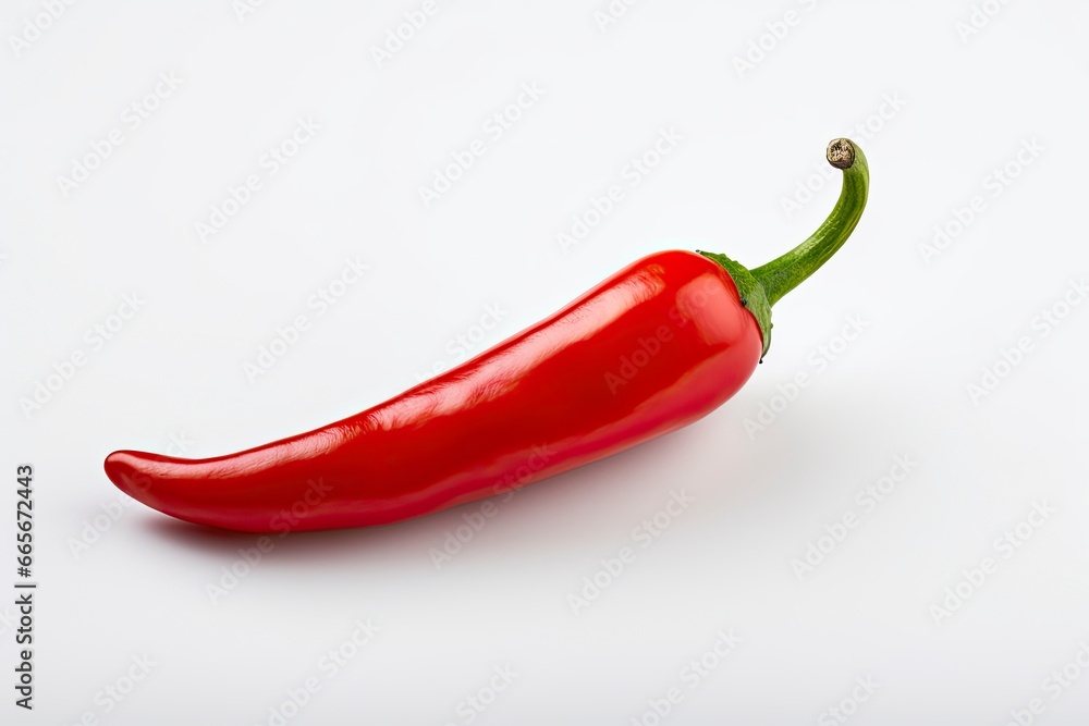 A Red chili pepper is isolated on a white background. A Red chili pepper is isolated on a white background.